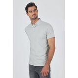 Beyaz Kısa Kol Düz Suprem Polo Yaka Cepsiz Pamuklu Casual Slim Fit Tişört 1011250160