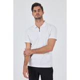 Beyaz Kısa Kol Düz Suprem Polo Yaka Cepsiz Pamuklu Casual Slim Fit Tişört 1011250164_600 - 2XL