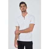 Beyaz Kısa Kol Düz Suprem Polo Yaka Cepsiz Pamuklu Casual Slim Fit Tişört 1011250164_600