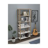 Beyaz Kitaplık ROSA 6 Raflı – Minimalist MDF & Ahşap Tasarım – 174x80x30 cm ROSA Kitaplık