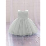 Beyaz Kız Bebek Anvelop Mini Elbise Doğum Günü Elbise - 2 - 3 Yaş