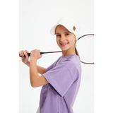 Beyaz Kiz Uv Korumali Katlanabilir Ustu Acik Yumusak Siperli 100 Pamuklu Penye Tenis Vizor Sapka
