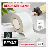 Beyaz Klima Borusu Sarma Dekoratif Bandı (Kalın Band ) - Üniversal