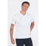 Beyaz Kol Düz Suprem Polo Yaka Cepli %100 Pamuk Comfort Fit Tişört 1011250189