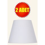 Beyaz Konik Lambader Başlığı 2 Adet Kumaş Çap 35 Cm Lb831
