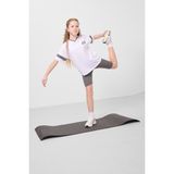 Beyaz-Koyu Gri V Yaka Kemer Detaylı Standart Fit Performans Kız Çocuk Tayt Takım - 75187 - 8 - 9 Yaş - Beyaz - Koyu Gri
