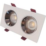 Beyaz Krom Çiftli Sıva Altı Spot Cob Led Armatür GU10 5W Gün Işığı Işık