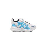 Beyaz Lacivert Cırtlı Fileli Hafif Unisex Çocuk Spor Ayakkabı Ruffon F