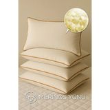 beyaz lale Beyazlale 4 Adet %100 Doğal Yün Yastık | Merinos Yünü Yastık Seti 2'li -Özel Çanta Hediyeli - 50 x 70 cm - Kırık Beyaz