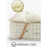 beyaz lale Beyazlale 60 x 120CM Kuzu Yünü Yatak Alezi Köşe Lastikli Koruyucu | %100 Doğal Merinos Yün Ped Tek Çift Battal - 60 x 120 cm