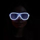 Beyaz Led Işıklı Parti Gözlüğü - Neon Glow Şerit Gözlük 3 Modlu P153037s7098