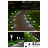 Beyaz LED Işıklı Solar Güneş Enerjili 4 Adet Metal Gövdeli Saplamalı Bahçe Lambası 30 cm Beyaz LED