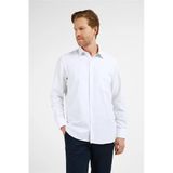 Beyaz - Lila Çizgili Desen Sert Yaka Uzun Kol Cepli Comfort Fit Pamuklu Gömlek 1004255274