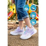 Beyaz-Lila Fileli Akıllı Bağcıklı Kız Çocuk Spor Ayakkabı Sneaker 26Y530 F