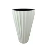 Beyaz Lilyum Model Vazo Dekoratif Plastik Saksı 57Cm 9 Litre İç Hacim Estetik Ve Modern Tasarım