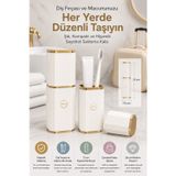 Beyaz Lüks Tasarım Taşınabilir Seyahat Diş Fırçası Ve Macunu Saklama Kabı