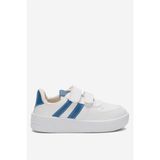 Beyaz-Mavi Liger Çocuk Sneaker Spor Ayakkabı Düz Taban Antibakteriyel Malzeme ile Rahat Kullanım - Beyaz - Mavi