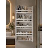 Beyaz MDF Duvar Rafı, 4 Raflı, 120x69x10 cm, Kitap ve Baharat Düzenleyici, Demonte