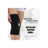 Beyaz Medikal Silikon Patella Ligament Destekli Neopren Dizlik Battal Boy Standart