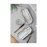 Beyaz Mermer Noyan Kayık Tabak 28 cm 2 Adet 17951 - Option-1