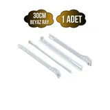 Beyaz Metal Çekmece Rayı Tekerlekli Mobilya Dolap Çekmece Rayı(Beyaz)(Takım)(Metal) 30Cm 30Cm - 1 Adet