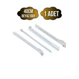 Beyaz Metal Çekmece Rayı Tekerlekli Mobilya Dolap Çekmece Rayı(Beyaz)(Takım)(Metal) 40Cm 40Cm - 1 Adet