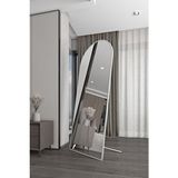 Beyaz Metal Çerçeveli Oval Ayaklı Boy Aynası 180X70 cm