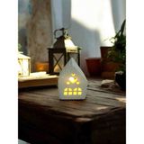Beyaz Minimal Kalpli Tealight Mumluk Ev, Tekli
