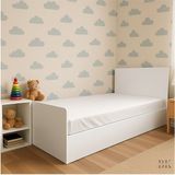 Beyaz Minimalist Tek Kişilik Karyola - 120 x 200 cm