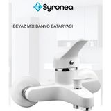 Beyaz Mix Banyo Armatür Duş Bataryası Aç Kapa Çift Girişli Garantili Musluk