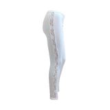 Beyaz Modal Pamulu Bacak Yanı Dantelli Likralı Tayt, L, İM4359-198IGP103502