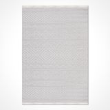 Beyaz Modern Modern Geometrik Etnik Eskitme Desenli Boho Makinada Yıkanabilir Hafif Hav Toz Vermez Leke Tutmaz Kaymaz Taban Dijital Makine Baskı Halı Oturma Odası Salon Yolluk Koridor Mutfak Halısı