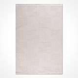 Beyaz Modern Sisal Modern Geometrik Etnik Desenli Boho Makinada Yıkanabilir Hafif Hav Toz Vermez Leke Tutmaz Kaymaz Taban Dijital Makine Baskı Halı Oturma Odası Salon Yolluk Koridor Mutfak Halısı