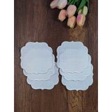 Beyaz Nakışlı Beyaz Kumaş İşlemeye Uygun Linen Keten Etamin Kumaş Kahve Yanı Kokteyl Sunum Peçete6lı