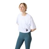 Beyaz Nefes Alan Dokulu İnce Esnek Oversize Fit Performans Kadın T-Shirt - 97284