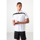 Beyaz Nefes Alan Dokulu İnce Esnek Standart Fit Polo Yaka Erkek Performans T-Shirt - 88392