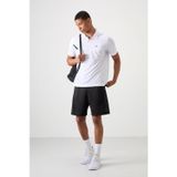 Beyaz Nefes Alan Dokulu İnce Esnek Standart Fit Polo Yaka Erkek Performans T-Shirt - 88402