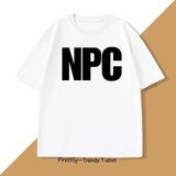 Beyaz Npc Meme Tee Komik Oyun Tshirt Şaka T Trend Crewneck Grafik - XL