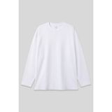 Beyaz O Yaka Rahat Form Battal Büyük Beden Uzun Kollu Erkek T-Shirt - 88107 - 5XL