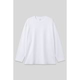 Beyaz O Yaka Rahat Form Battal Büyük Beden Uzun Kollu Erkek T-Shirt - 88107