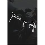 Beyaz Oto Sticker, Atatürk İmzası, 15 X 5 Cm