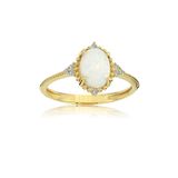 Beyaz Oval Taşlı Prenses Gümüş Yüzük-Opal Taşlı Prenses Tasarım Yüzük-Hediye Gümüş Yüzük