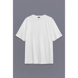 Beyaz Oversize Relax Basic T-Shirt Unisex Düz Tişört - XL