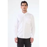 Beyaz Oxford Regular Fit Erkek Gömlek