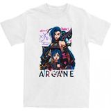 Beyaz Oyun Jinx Arcane Leri Yaz O-Boyun Grafik Baskı Elbise Hip Hop Stre - M