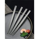 Beyaz Paslanmaz Çelik 5'li Chopstick Seti 22,5cm, Şık ve Dayanıklı Kullanıma Uygun. - Seçenek 1