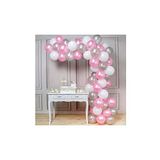 Beyaz-pembe-gümüş Doğum Günü Balonu 70 Adet + 5 mt balon zinciri