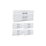 Beyaz Pencereli Yastık Hurcu 5'li Set 75x40x40 cm – Geniş Hacimli, Toz Geçirmez, Baza ve Dolap İçi Düzenleyici