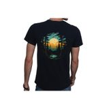 Beyaz Penguen (125) Forest T-shirt%100 Pamuklu Siyah Penye Basic Erkek Tişört Siyah XXLSTD