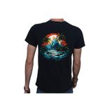 Beyaz Penguen (157) Island T-shirt%100 Pamuklu Siyah Penye Basic Erkek Tişört-1